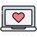 Portatil Computadora Amor Icono