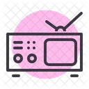 Portatil Television Tv Icono