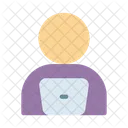 Portatil Trabajando Usuario Icono