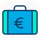 Porte Documents En Euros Valise En Euros Porte Documents En Argent Icon