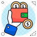 Portefeuille Porte Billets Porte Notes Icône