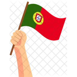 Portugal hand holding Flag Icon