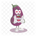 Aubergine en pose amoureuse  Icône