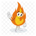 Pose De Despedida De La Mascota Del Logotipo De Fuego Icono