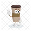 Pose De Despedida De La Mascota Del Logotipo De Espresso Icono
