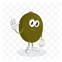 Pose De Despedida De La Mascota Del Logotipo De Kiwi Icono