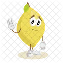 Pose De Despedida De La Mascota Del Logotipo De Limon Icono