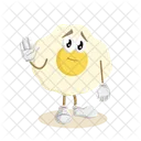 Pose De Despedida De La Mascota Del Logotipo Del Huevo Icono