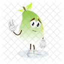Pose De Despedida De La Mascota Del Logotipo De Mango Icono