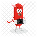 Pose de diablo con cámara  Icono