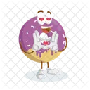 Mascota Del Logotipo De Donat Pose De Enamorado Estado De Animo Icono