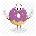 Mascota Del Logotipo De Donat Pose De Sorpresa Emocion Icono