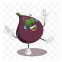 Mascota Del Logotipo De La Higuera En Pose Feliz Icono