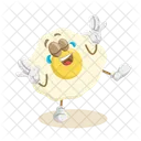 Mascota Del Logotipo Del Huevo En Pose Feliz Icono