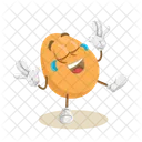Mascota Del Logotipo Del Huevo En Pose Feliz Icono