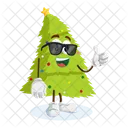 Mascotte Darbre De Noel Animee Design Icône