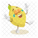 Mascota Del Logotipo De Limon En Pose Feliz Icono