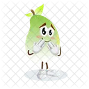 Mascota Del Logotipo De Mango Con Pose Avergonzada Icono
