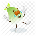 Mascota Del Logotipo De Mango En Pose Feliz Icono