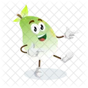 Mascota Del Logotipo De Mango En Pose Alta Icono