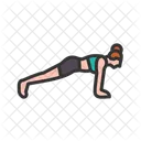 Pose De Prancha Exercicio Ioga Icon