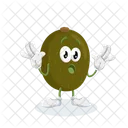 Pose Sorpresa De La Mascota Del Logotipo De Kiwi Icono
