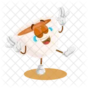 Mascota Del Logotipo De La Taza Pose Feliz Emocion Icono