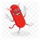 Mascota Del Logotipo Del Diablo Pose Feliz Dibujo Icono