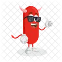 Mascotte Du Logo Du Diable Pose Du Pouce Personnage Icône