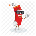 Logo Dynamite Mascotte Pouce Pose Mascotte Drole Icône