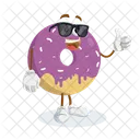 Logo Donat Pose Du Pouce De La Mascotte Drole Icône