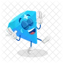 Mascota Del Logotipo De Diamante Pose Feliz Adorable Icono