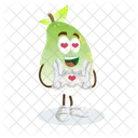 Mascotte Du Logo De La Mangue En Pose Amoureuse Icône