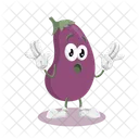 Pose sorpresa del logo de berenjena  Icono
