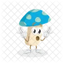 Mascotte Du Logo Champignon Pose Surprise Icône