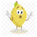 Mascotte Du Logo Citron Pose Surprise Icône