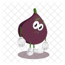 Mascota Del Logotipo De La Higuera En Pose Triste Icono