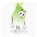 Mascota Del Logotipo De Mango Con Pose Triste Icono