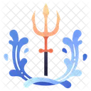 Poseidon Trident Sea Icon