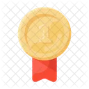 Number 1 Badge First Place Championship Icon