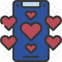 Hearts Phone Like Icon