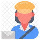Post Woman Mailwoman Messenger 아이콘