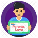 Letter Post Card Parents Wishing Card Icon