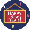 Poster Happy New Year Sign Icon