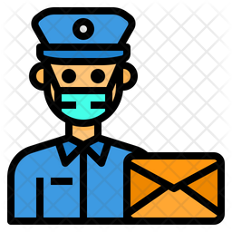 Postman Icon - Download in Colored Outline Style