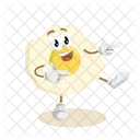 Mascota Del Logotipo Del Huevo En Pose Alta Icono