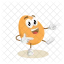 Mascota Del Logotipo Del Huevo En Pose Alta Icono