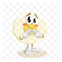 Mascota Del Logotipo Del Huevo Con Pose Avergonzada Icono