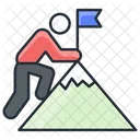 Postura del escalador de montaña  Icono