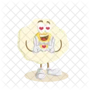 Mascota Del Logotipo Del Huevo En Pose De Amor Icono